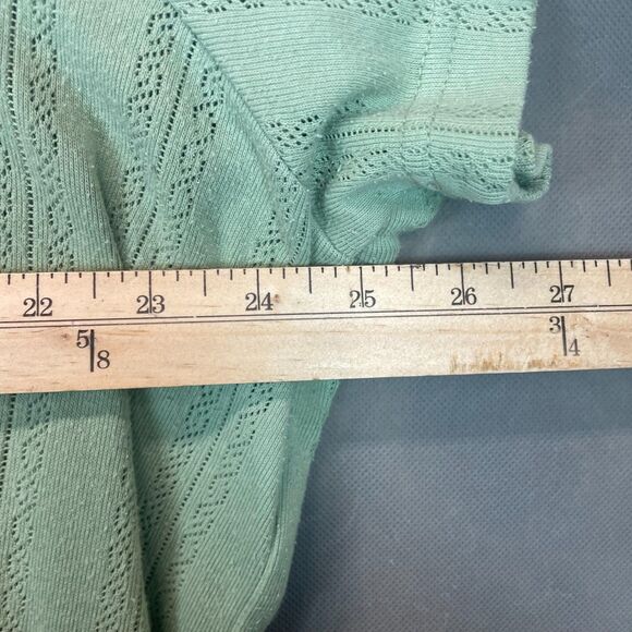 Only Necessities Women's Top 2X Green Embroidered Floral Short Sleeve Outdoor - Picture 7 of 7